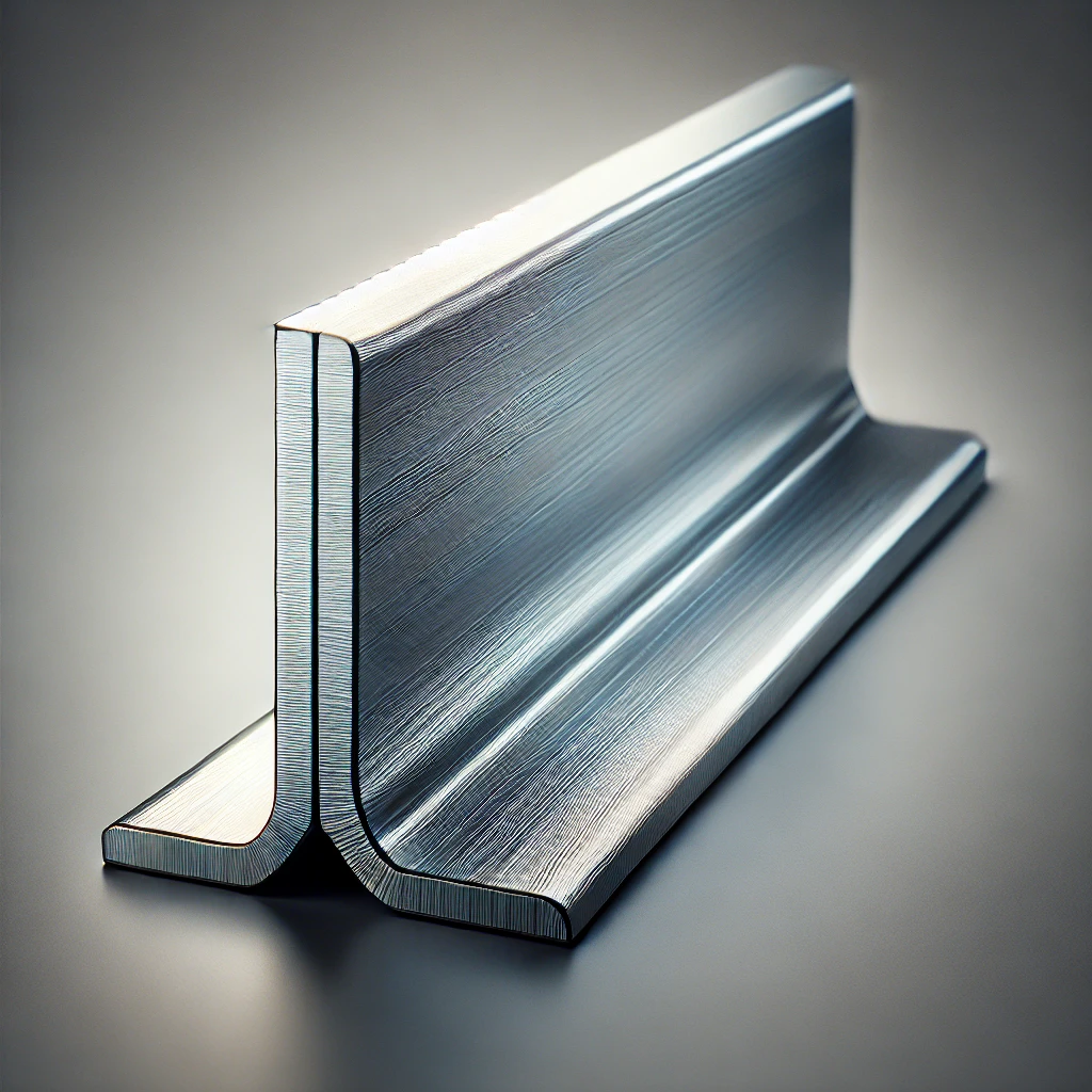 A stainless steel angle iron with a smooth, reflective metallic finish. The L-shaped metal piece showcases its industrial-grade durability and polished surface, set against a neutral background.